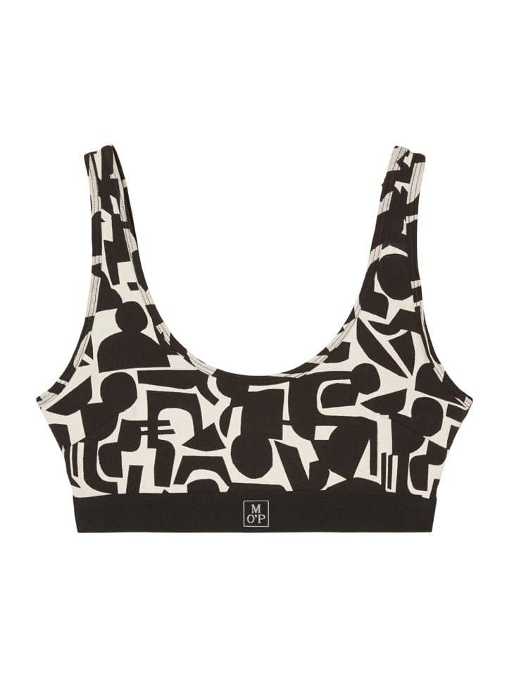

Бюстгальтер без косточек Marc O'Polo, цвет black/white cotton print