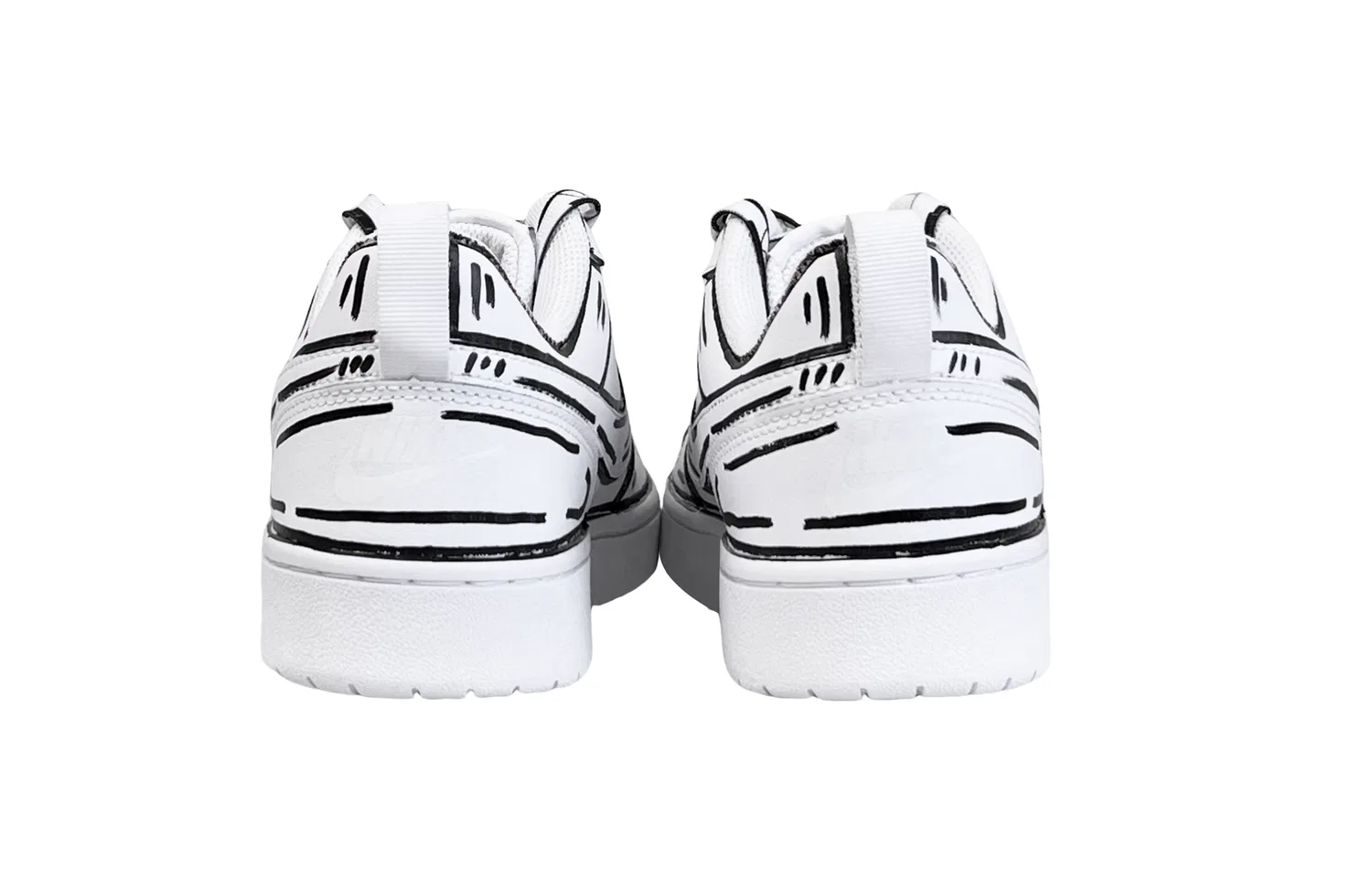 Детские кроссовки для скейтбординга Nike Court Borough, Black White — фото 4