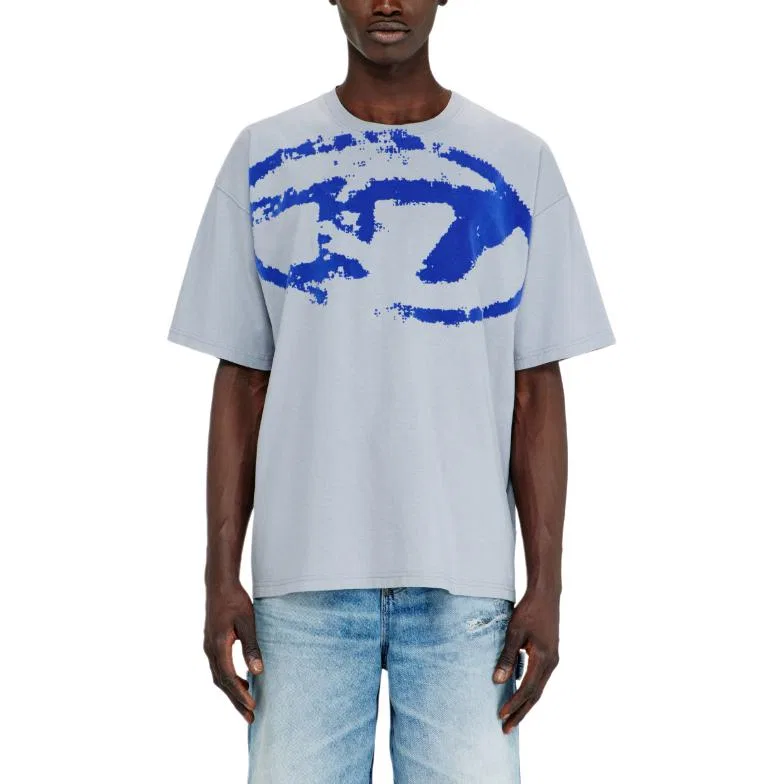 Мужская футболка с круглым вырезом DIESEL, Light Blue — фото 4