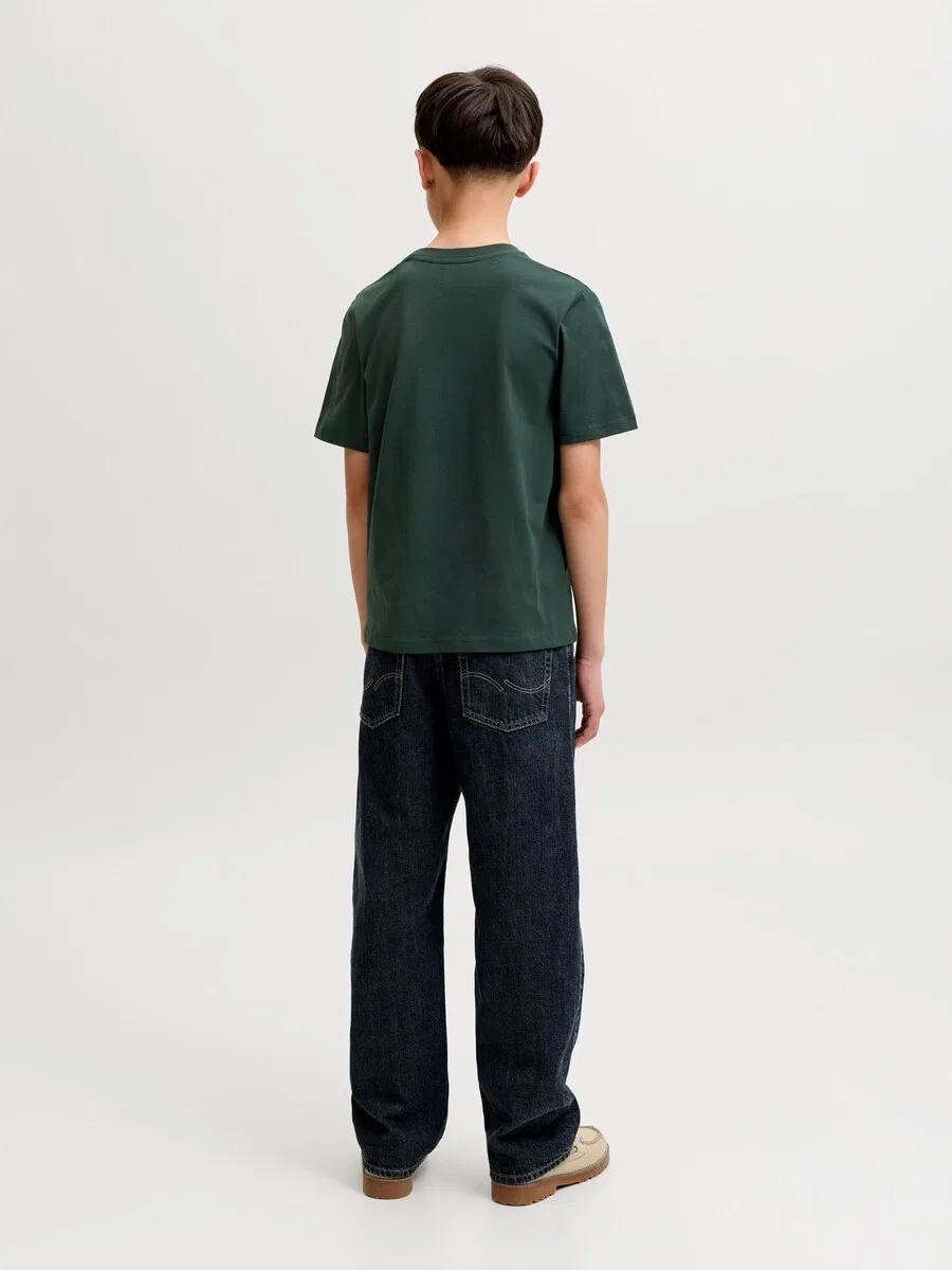 Детская футболка "Star" темно-зеленого цвета Jack & Jones Junior — фото 3