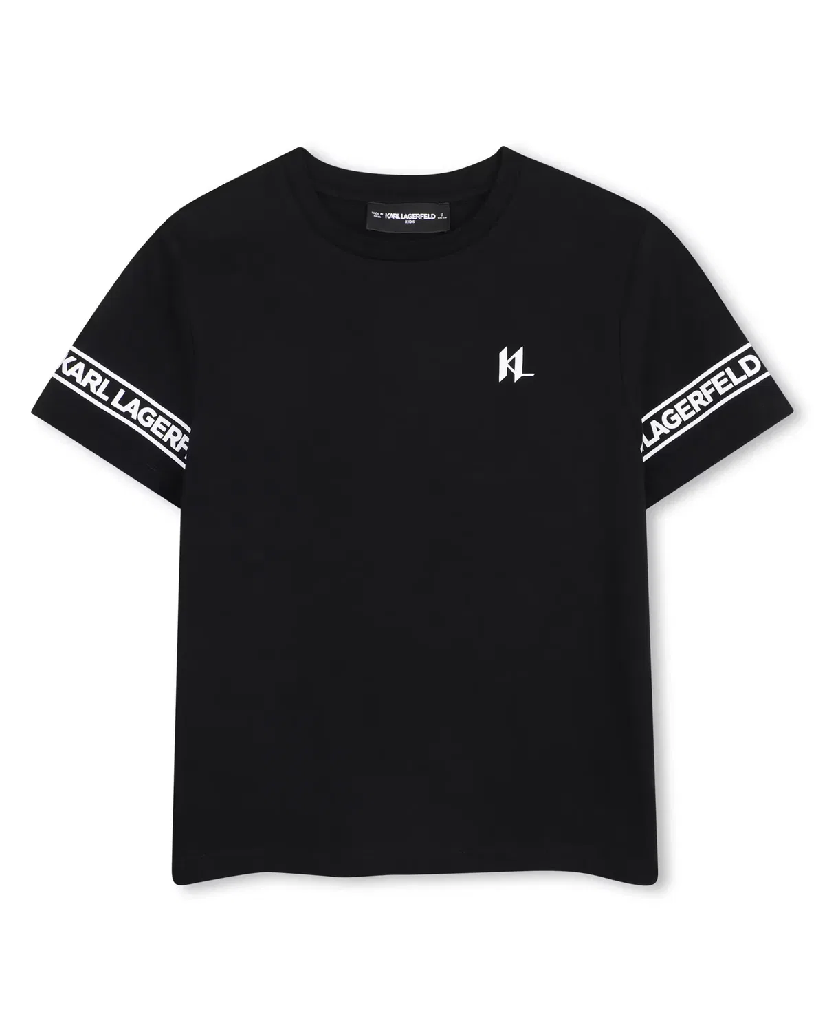 Детская футболка с коротким рукавом с принтом Karl Lagerfeld Kids, Negro