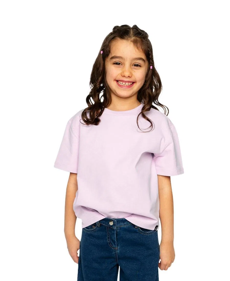 Футболка с широким коротким рукавом из плотного джерси, модель Girls Must-Haves Deux par Deux, Mauve — фото 3