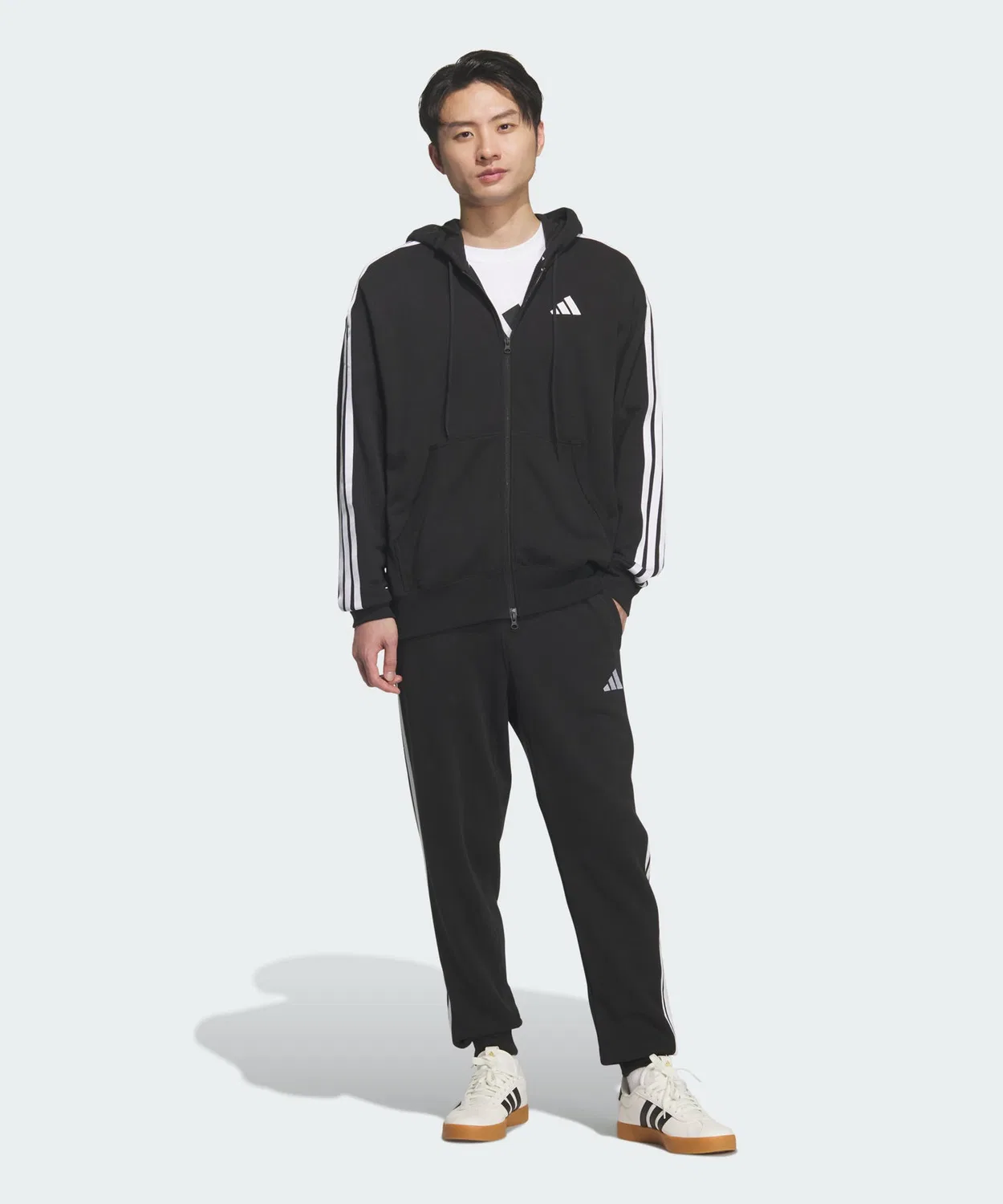 Мужские спортивные штаны с тремя полосками French Terry Essential Plus Regular Fit Adidas, Black — фото 3