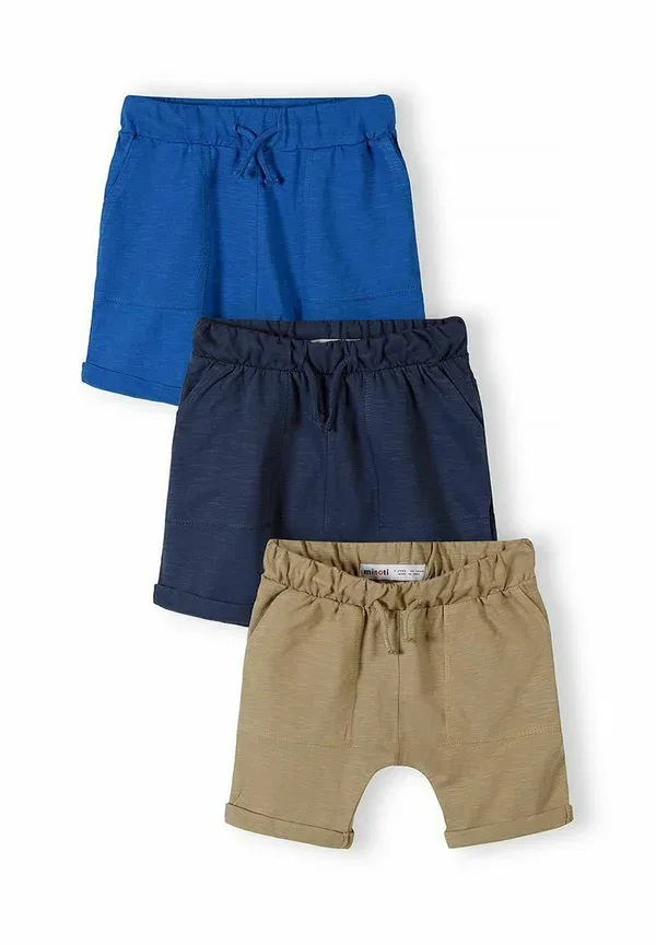Шорты хлопковые Slub 3 pack with pockets Minoti Camel, Navy, темно-синий
