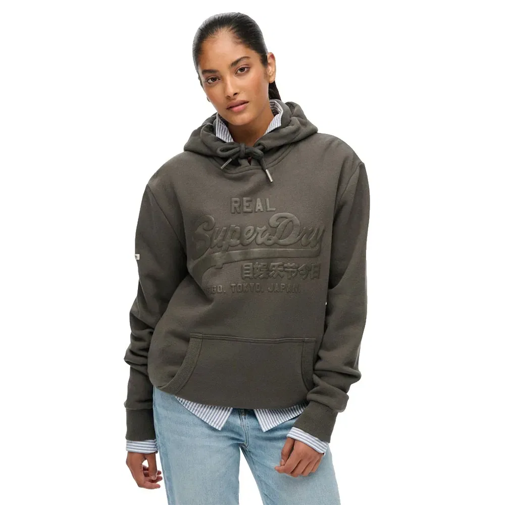 Худи Superdry Vintage Logo Tonal, серый