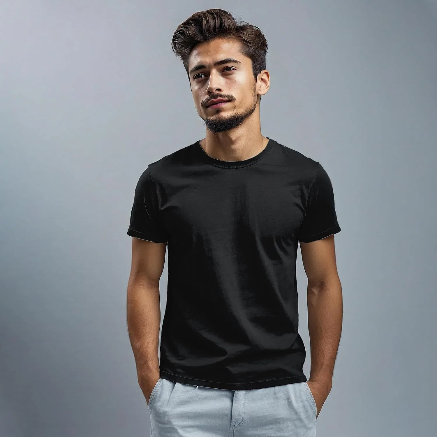 Унисекс футболка из органического хлопка Classic Fit T-shirt Arventur, Black — фото 4