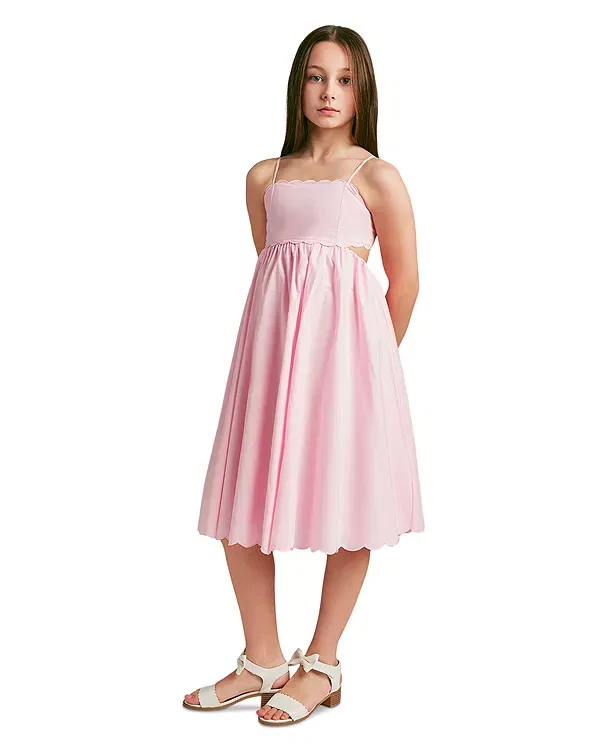 Детское платье для девочек с квадратным вырезом Zaria Poplin Bardot Junior, Bliss Pink