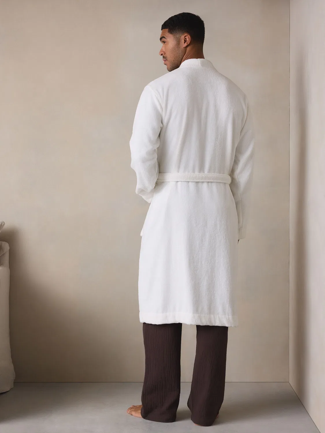 Халат махровый хлопковый Dressing Gown Next, белый — фото 3