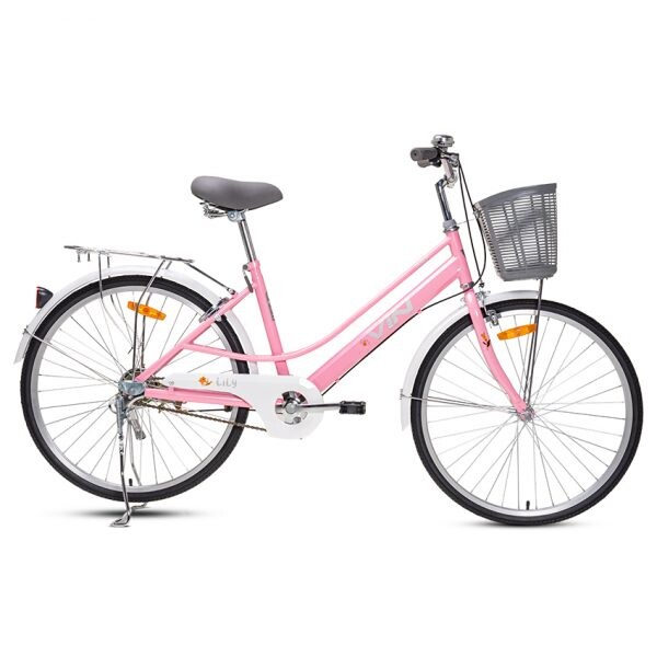

Туристический уличный велосипед Vinbike Lily 24, розовый/белый