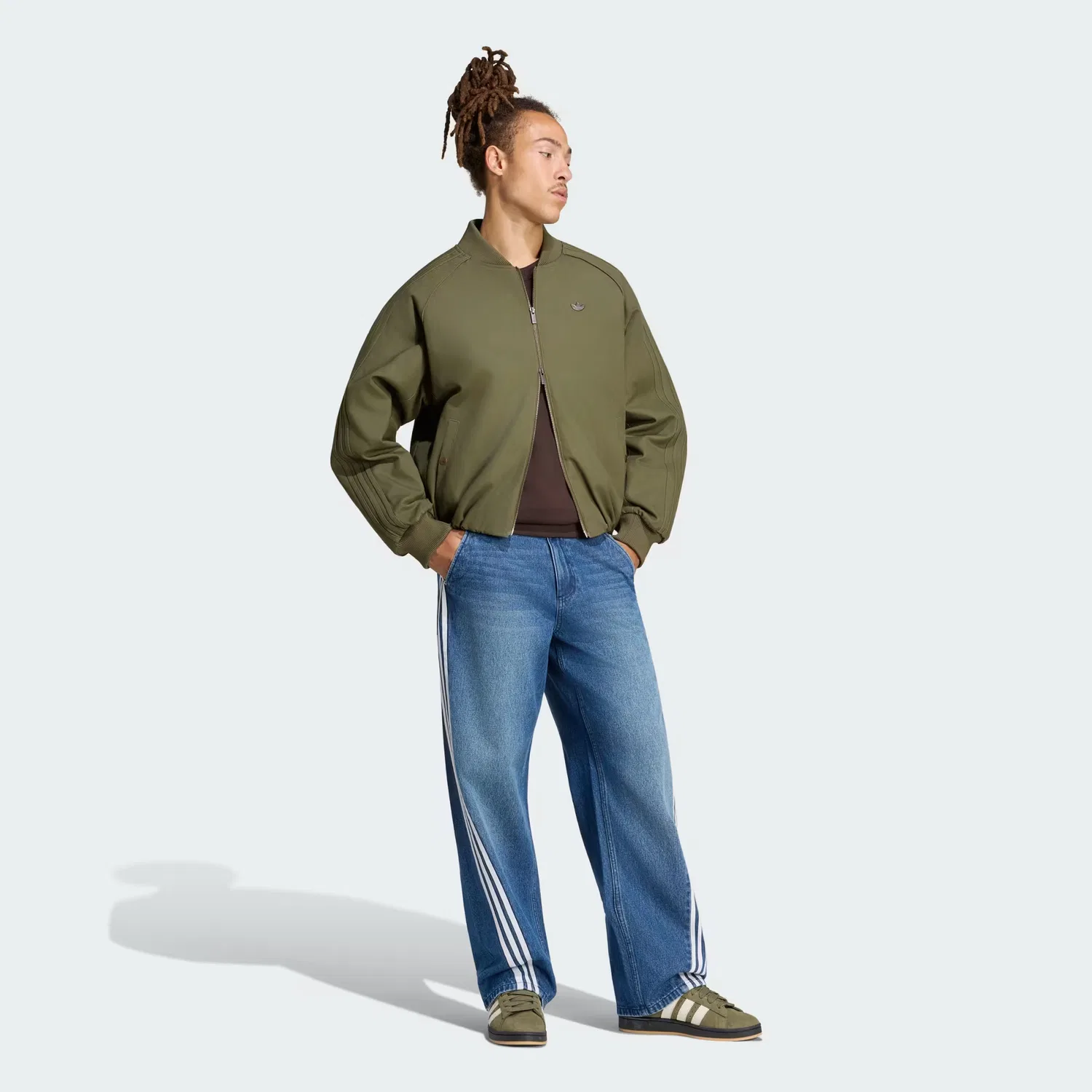 Мужская куртка свободного кроя из канваса SST TT Canvas Adidas Originals, Olive Strata — фото 3