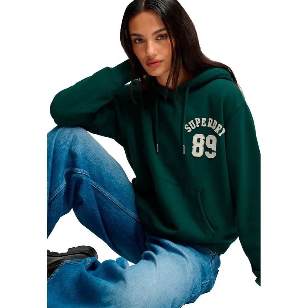 Женский укороченный худи с принтом Athletic Essentials Applique Superdry, Green — фото 4