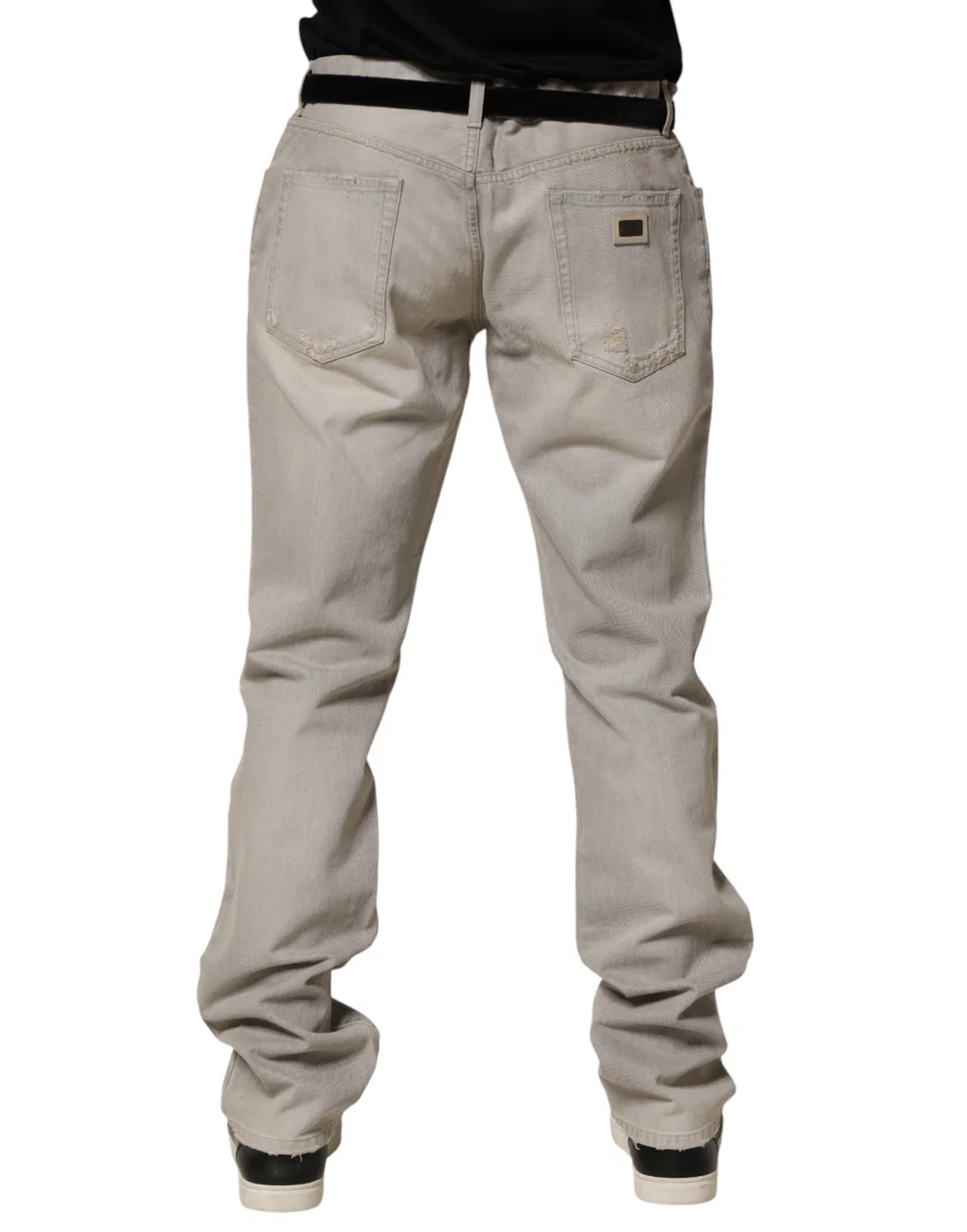 Мужские джинсы прямого кроя с логотипом Dolce & Gabbana, Light Gray — фото 4