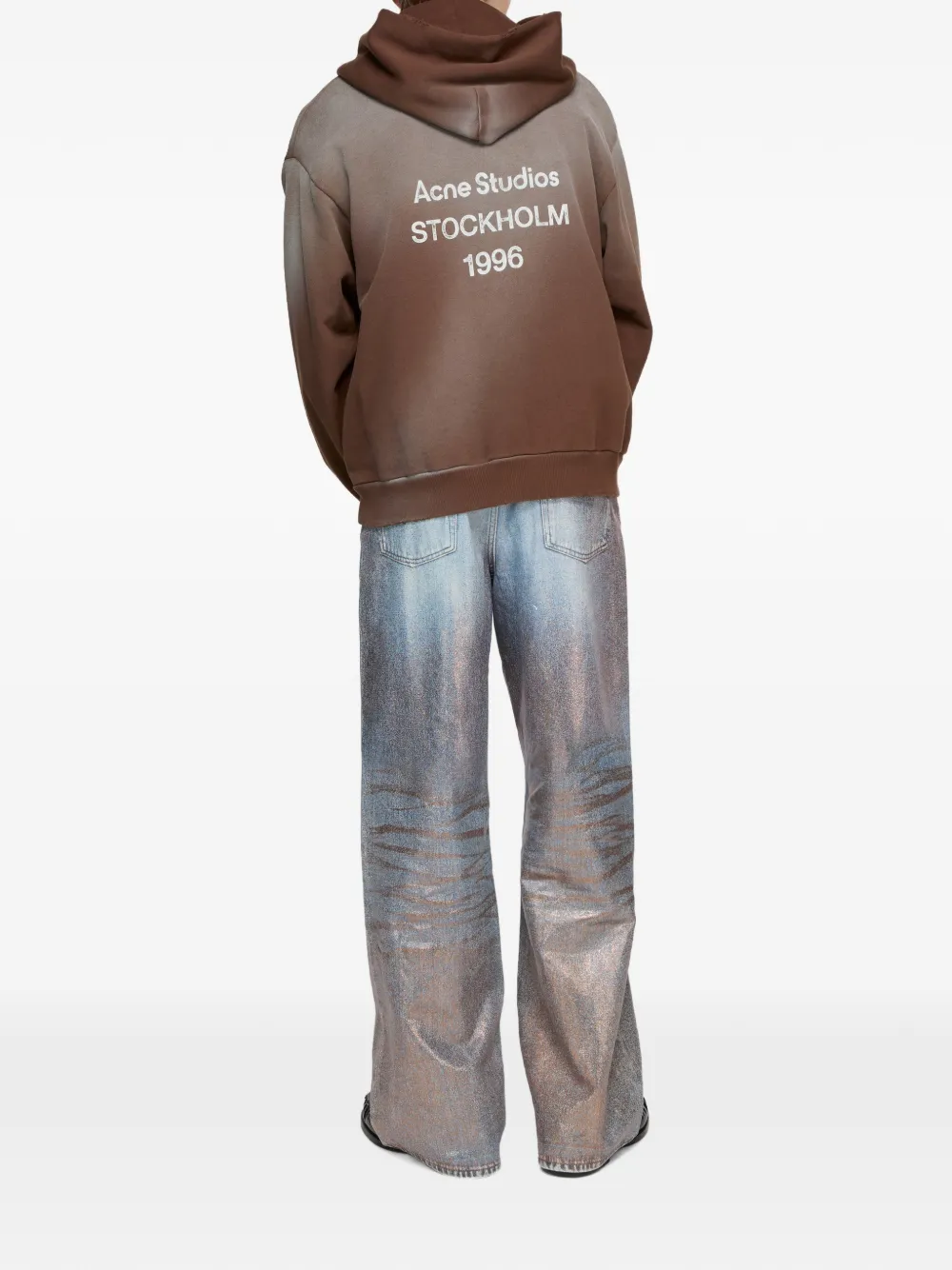 Джинсы Acne Studios Loose-fitting Glitter, светло-голубой — фото 4