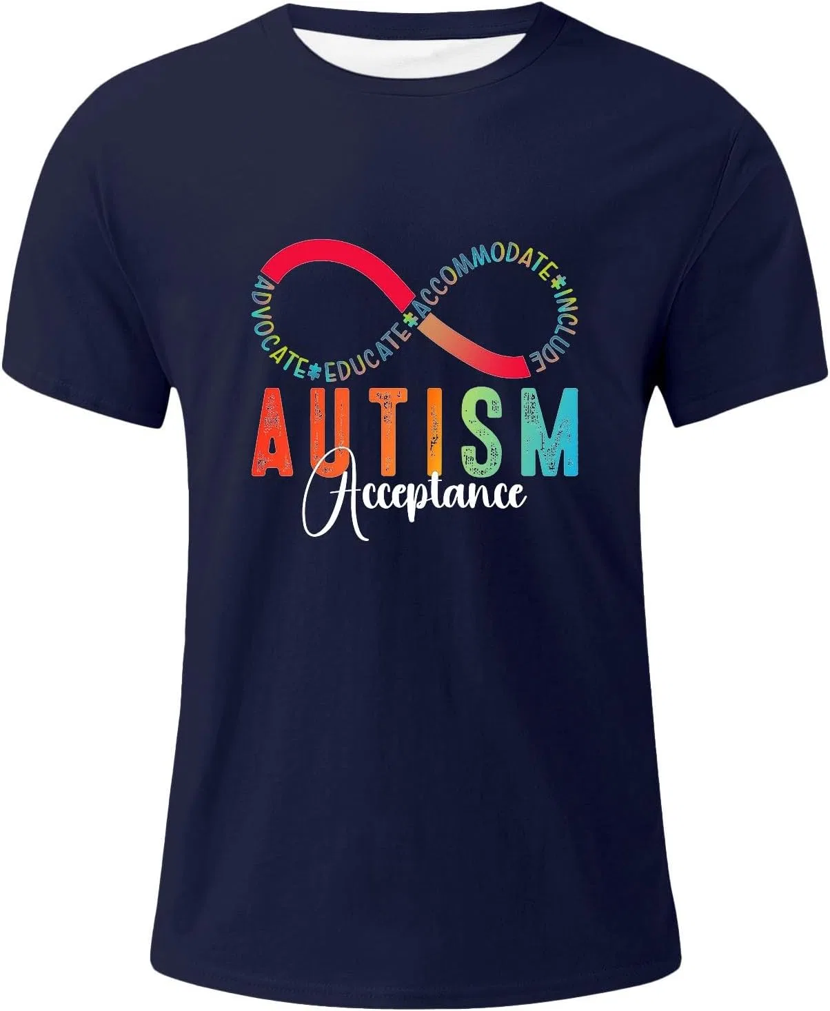 Унисекс футболка с коротким рукавом Autism Awareness, Navy — фото 4