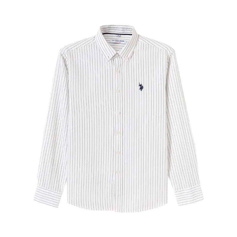 Мужская рубашка с воротником-лацканом U.S. POLO ASSN., Pure White Stripes