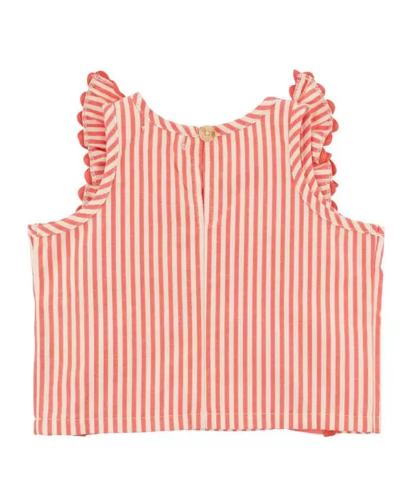 Детский топ для девочек с рюшами Millie Ruffle Oh Baby!, Faded Red — фото 2
