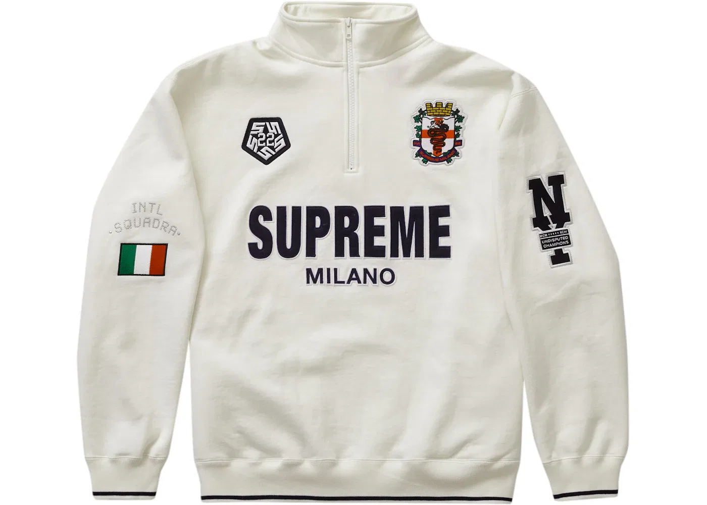 Мужской пуловер с полузастежкой-молнией Milano Half Zip Pullover Supreme, White