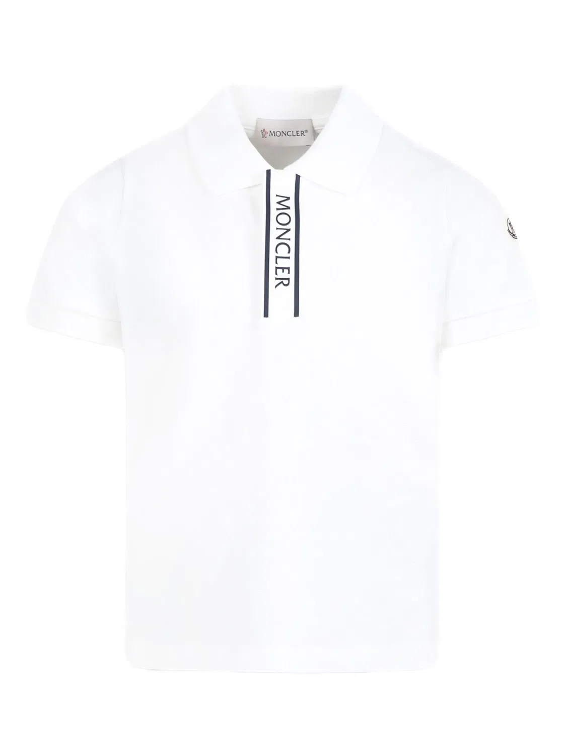 Поло из 100% хлопка Moncler, белый