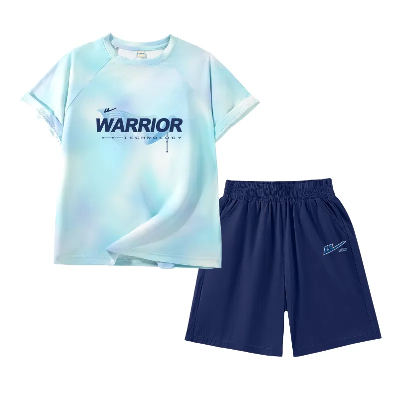 Детский спортивный комплект с принтом, H Technology Line WARRIOR, Blue Purple/H Technology Line-Navy Blue/H Silver Edge Blue Logo K