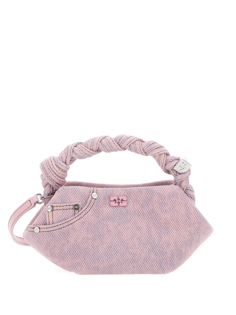 

Мини-сумка-тоут с логотипом Bou Ganni, розовый