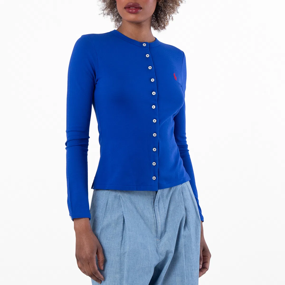 Кардиган Polo Ralph Lauren Cotton Mesh Pony, Blue Saturn — фото 2