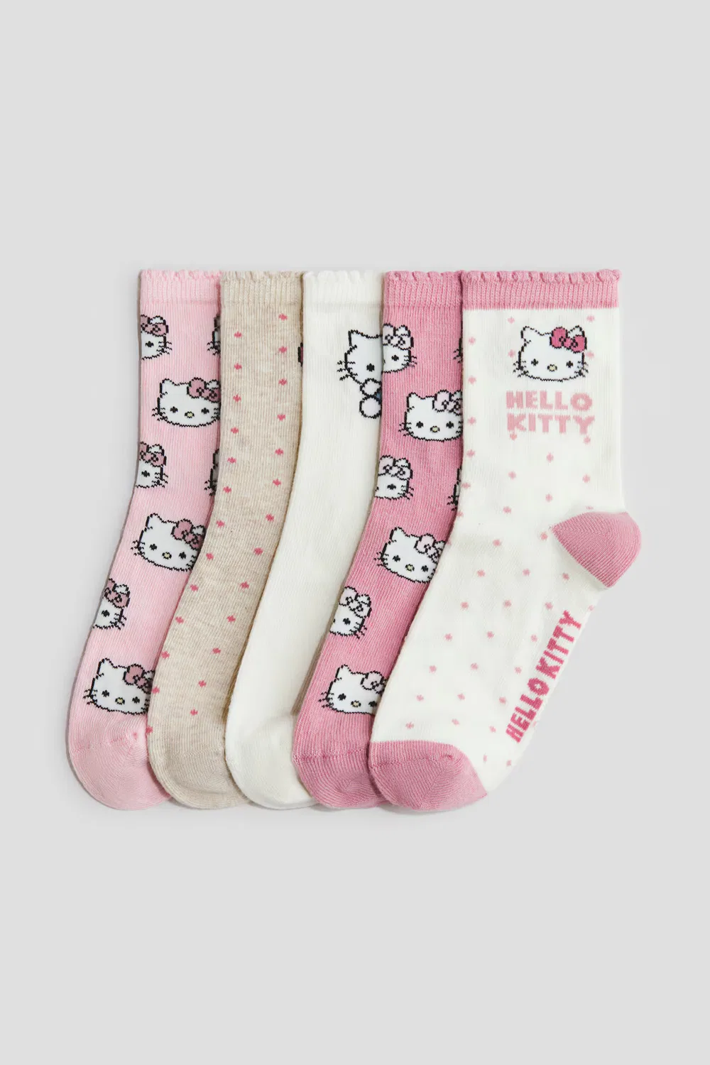 Набор из 5 носков с рисунком H&M, Rosa/Hello Kitty