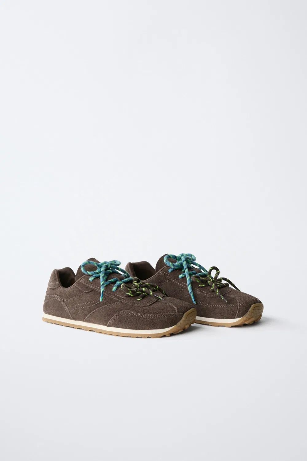 Кожаные кроссовки для босиком ZARA, Chocolate Brown — фото 2