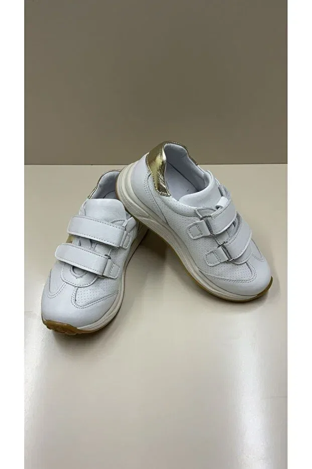 Детские ортопедические кроссовки с застежкой-липучкой Eren Premium, White Gold