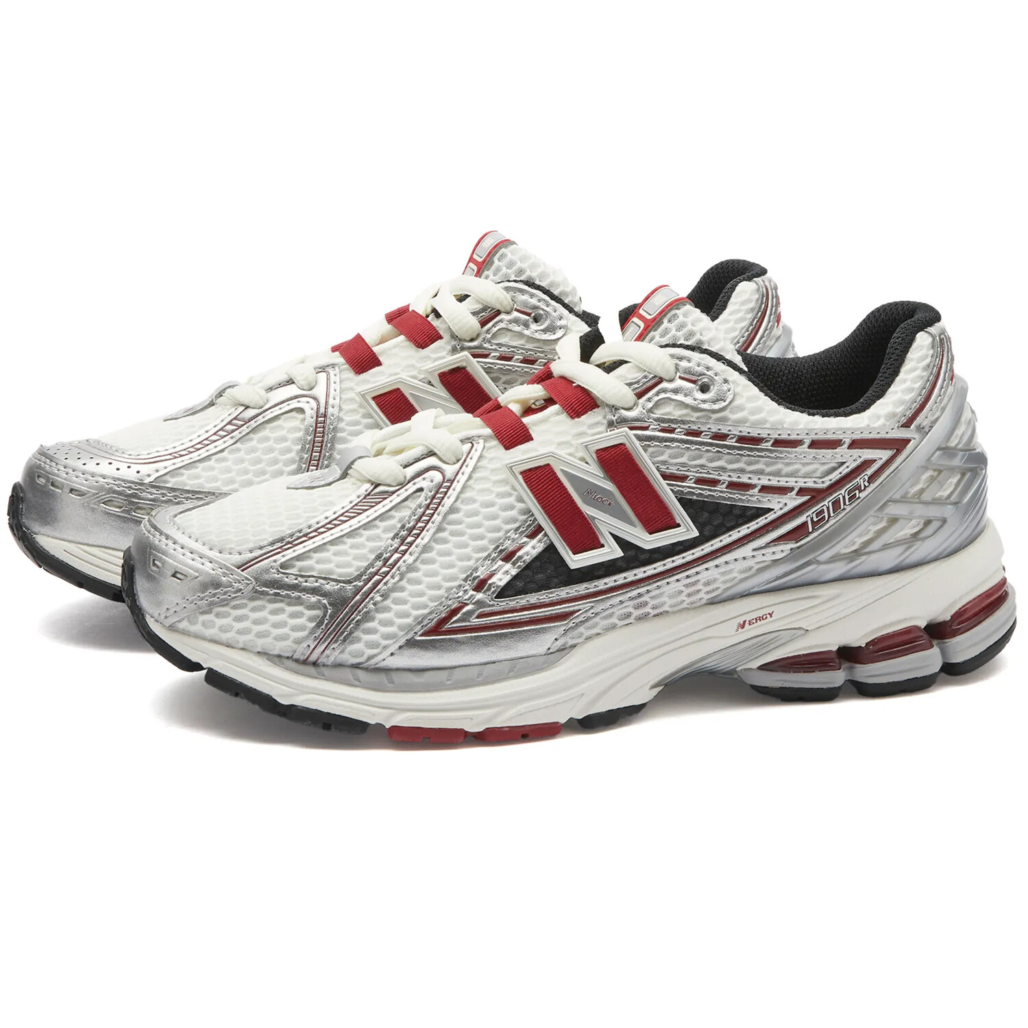 Кроссовки New Balance M1906REA, серебристый/белый/бордовый — фото 2