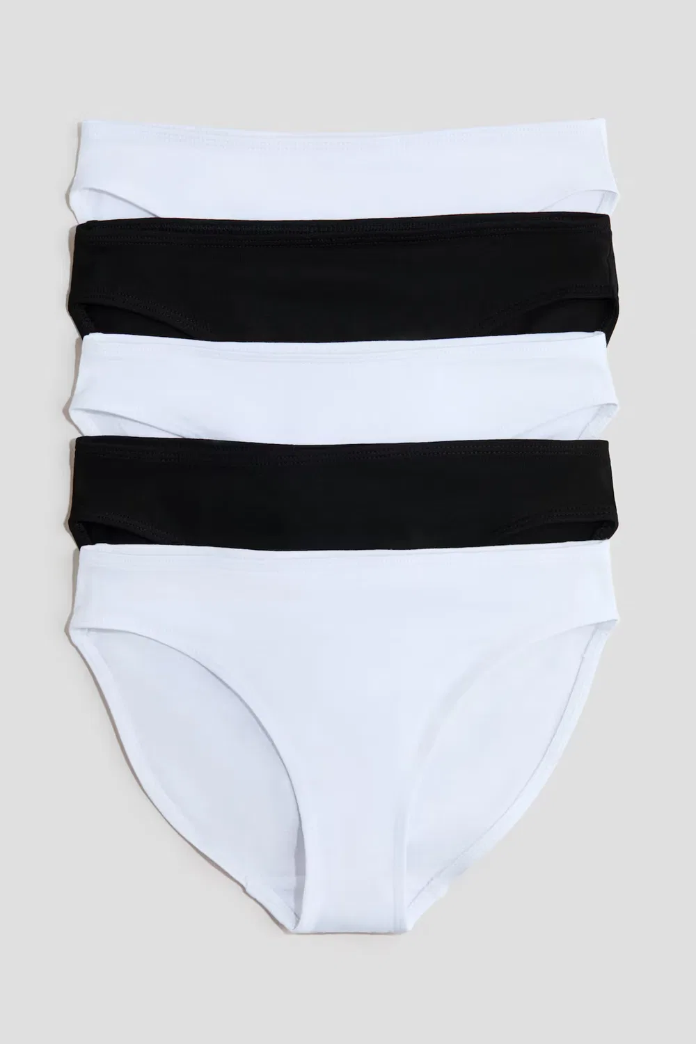 5 хлопковых трусов в упаковке H&M, Weiß/Schwarz