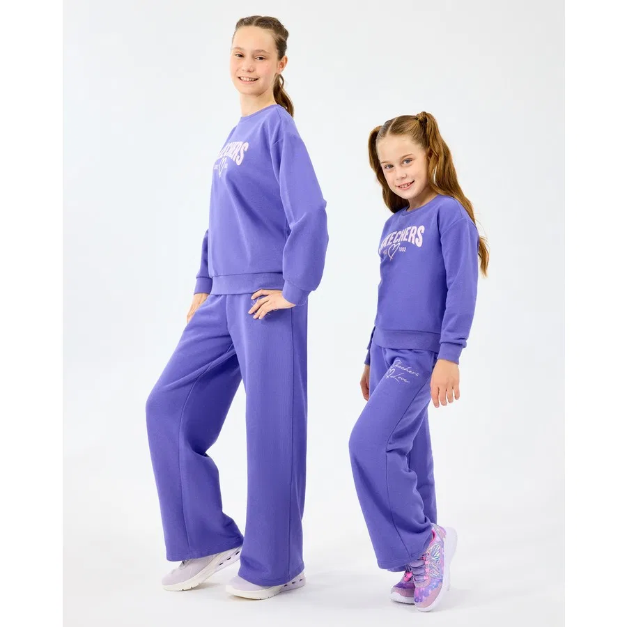 Детские спортивные штаны из футера с регулируемой резинкой на поясе Skechers G Lw Fleece Sweatpant, Фиолетовый