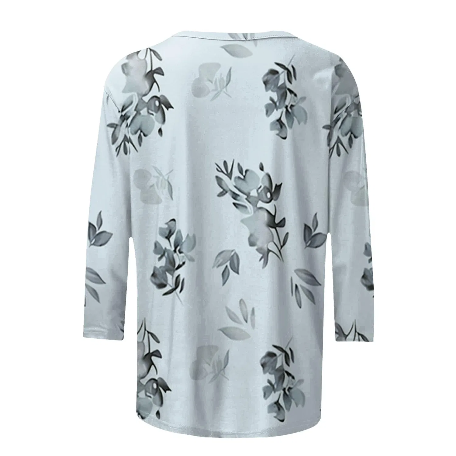 Женская футболка с принтом Plus Size T-Shirts 3/4 Sleeves, Blue #1 — фото 4