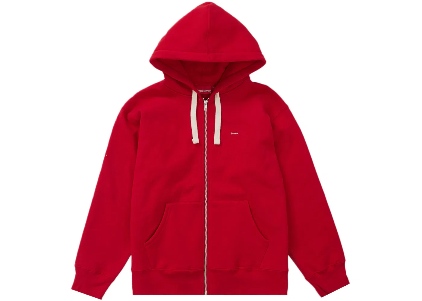 Мужской свитшот на молнии с капюшоном Supreme Small Box Drawcord Zip Up Hooded Sweatshirt, Red