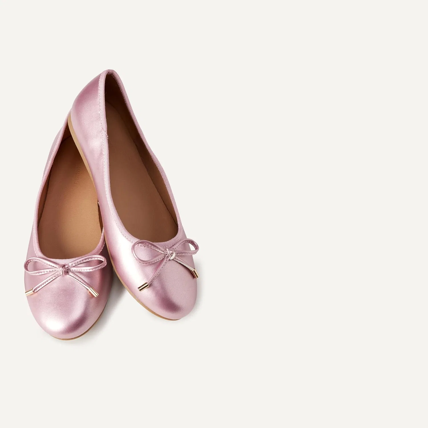 Детские балетки для девочек с бантом Amazon Essentials, Metallic Pink — фото 2
