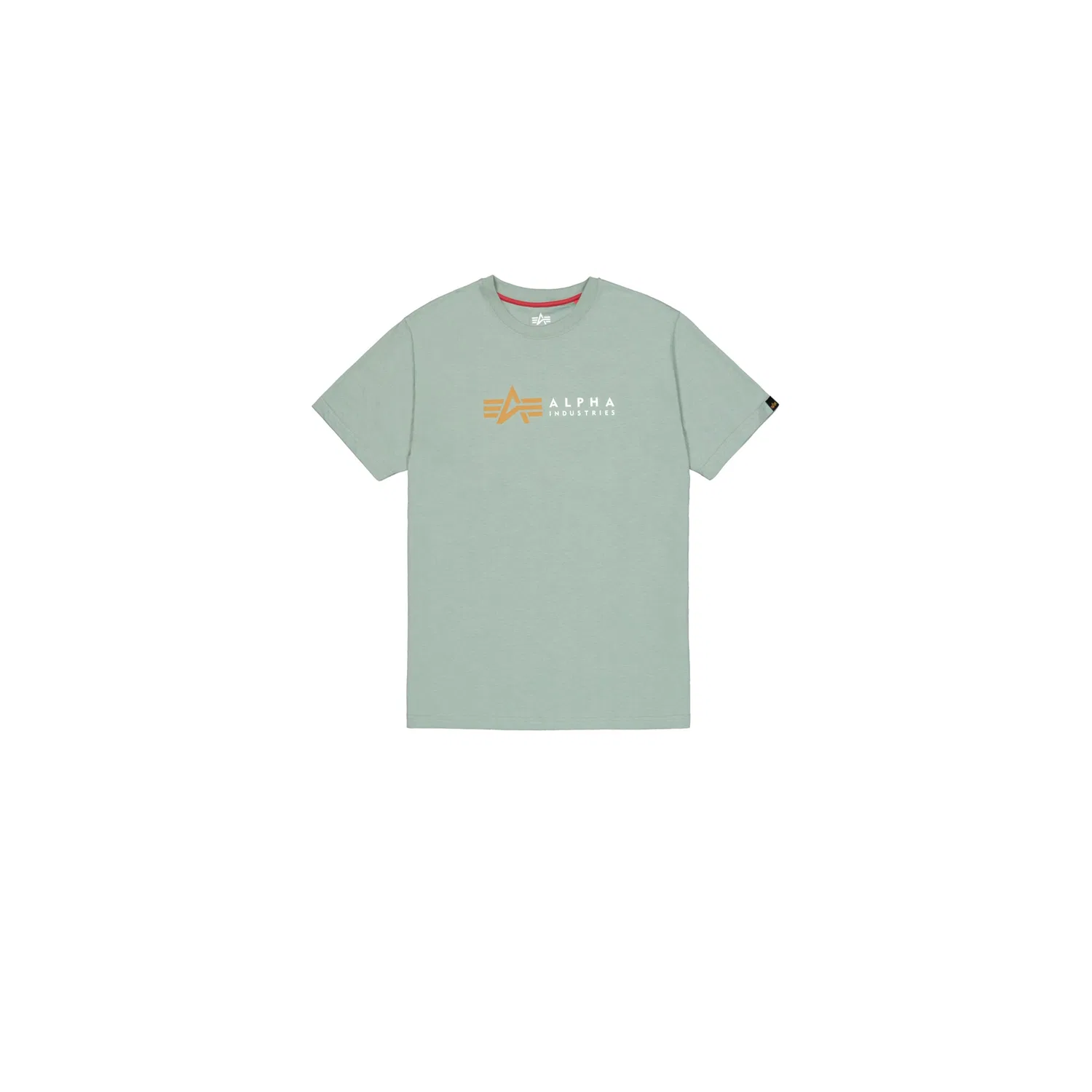 Детская хлопковая футболка с принтом Alpha Industries, Frost Green — фото 4
