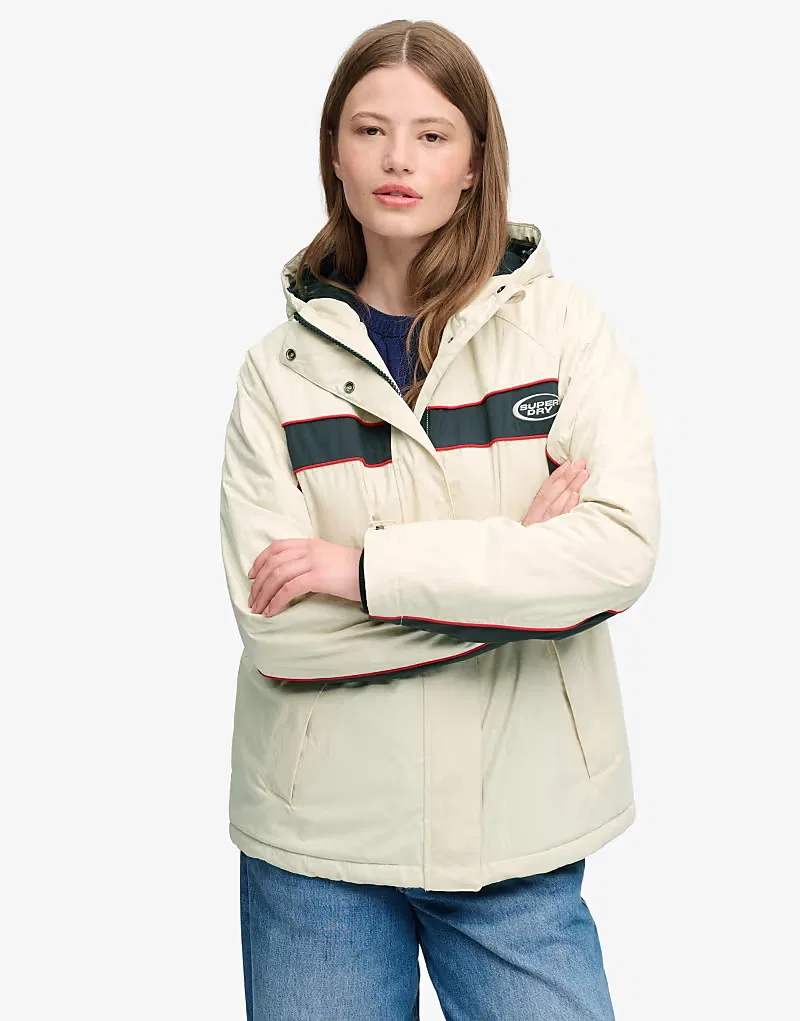 Ветровка Superdry Vintage с капюшоном, серый, идеально подходит для дождливой погоды — фото 2