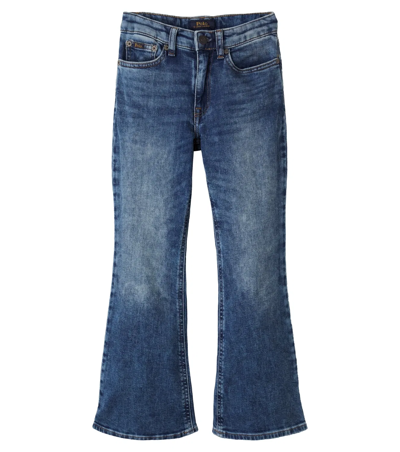 Джинсы расклешенные потертые Polo Ralph Lauren Kids, синий