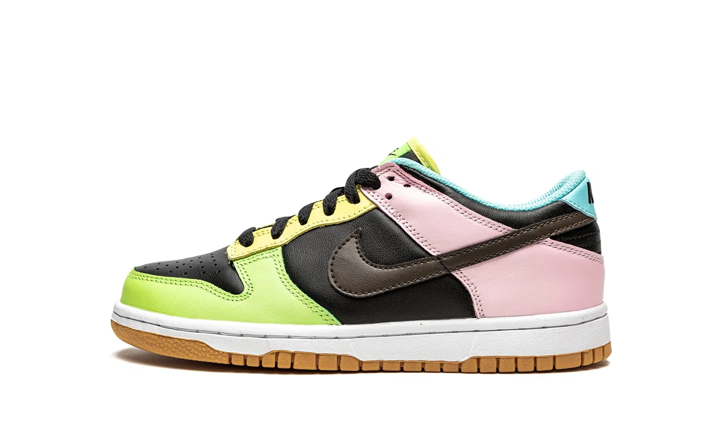 Детские кроссовки для мальчиков с закрытым носком NIKE Dunk Low NIKE, White/Laser Fuchsia