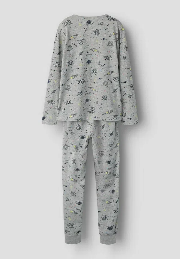 Пижама хлопок Nightset long sleeved Name It, Grey Melange, серый — фото 2