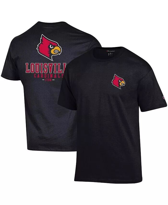 

Мужская черная футболка Louisville Cardinals Stack 2-Hit Champion