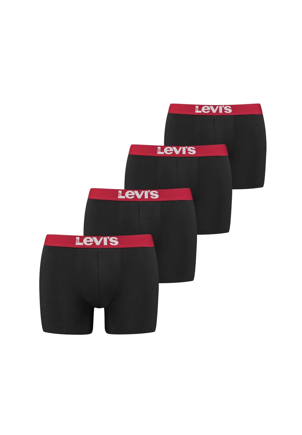 

Мужские боксеры, 4 шт., боксеры с логотипом, хлопок стрейч Levi's, цвет Schwarz Rot