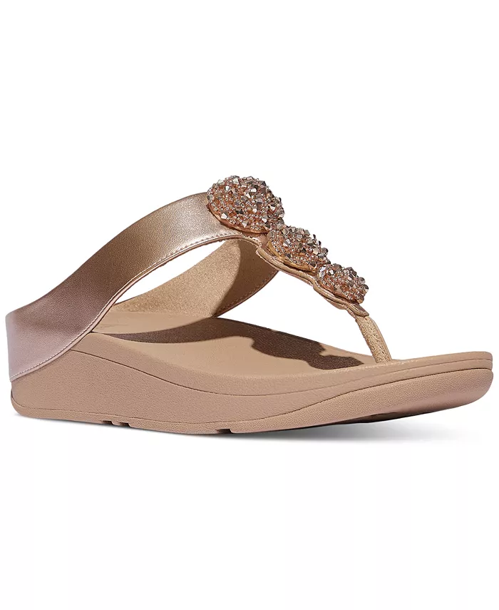 Женские босоножки Fino Beadie Wedge FitFlop, коричневый/бежевый