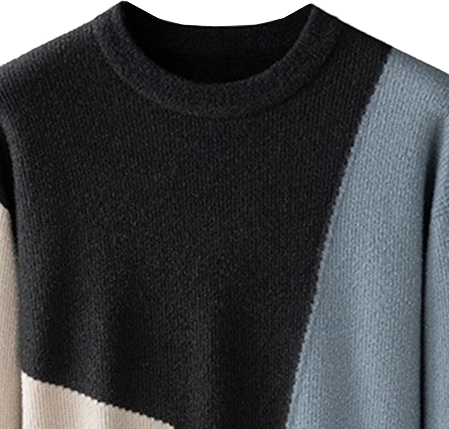 Мужской свитер-пуловер Fake Two-Piece Color Block Slim Fit — фото 3