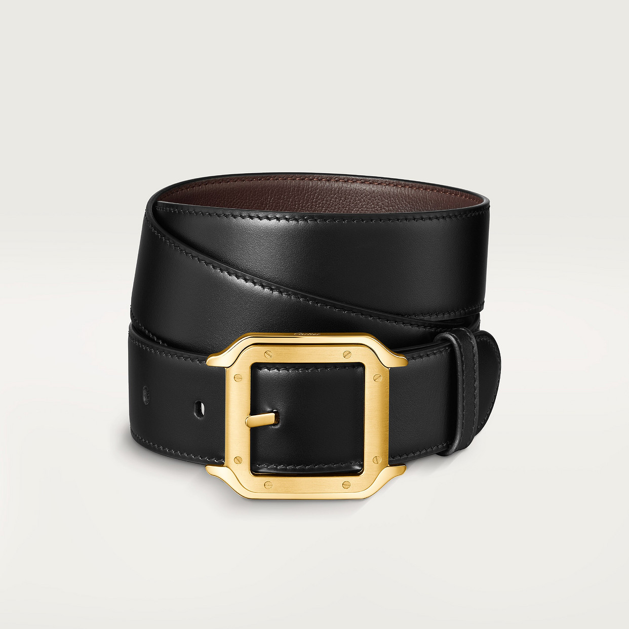 

Мужской ремень Cartier Ceinture, Santos de Cartier, черная воловья кожа