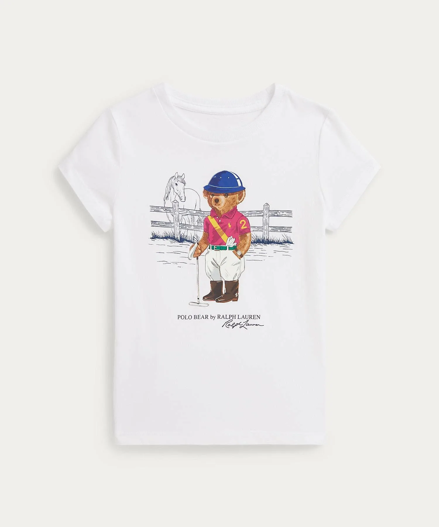 Хлопковая футболка Polo Bear (для девочек, 2-6 лет) Polo Ralph Lauren, 100 White