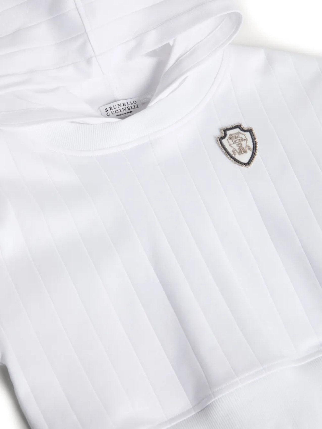 Толстовка Brunello Cucinelli Kids с логотипом и аппликацией, белый — фото 3