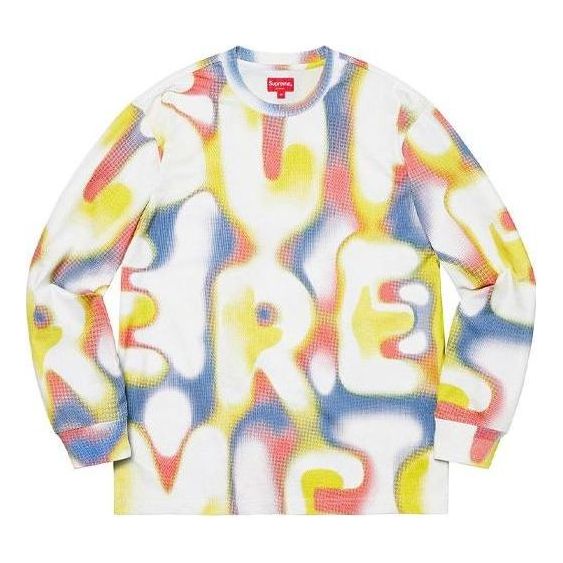 

Свитер half tone l/s top 'white yellow blue' Supreme, белый