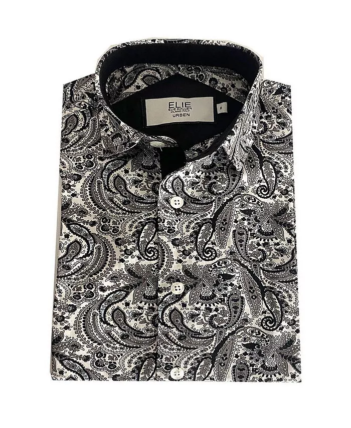

Детская рубашка для мальчиков Black Paisley в облегающем крое Elie Balleh, черный
