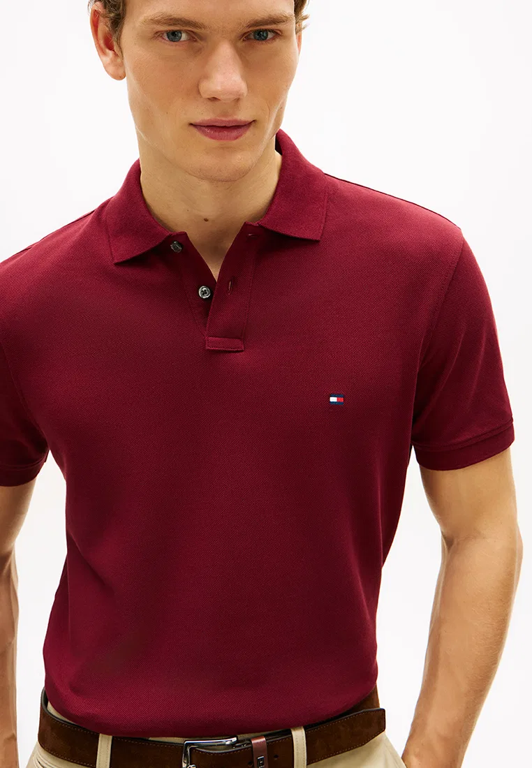 Поло мужское, Regular Fit, 1985, Asia Fit, TH Mainline Tommy Hilfiger, бордовый — фото 3