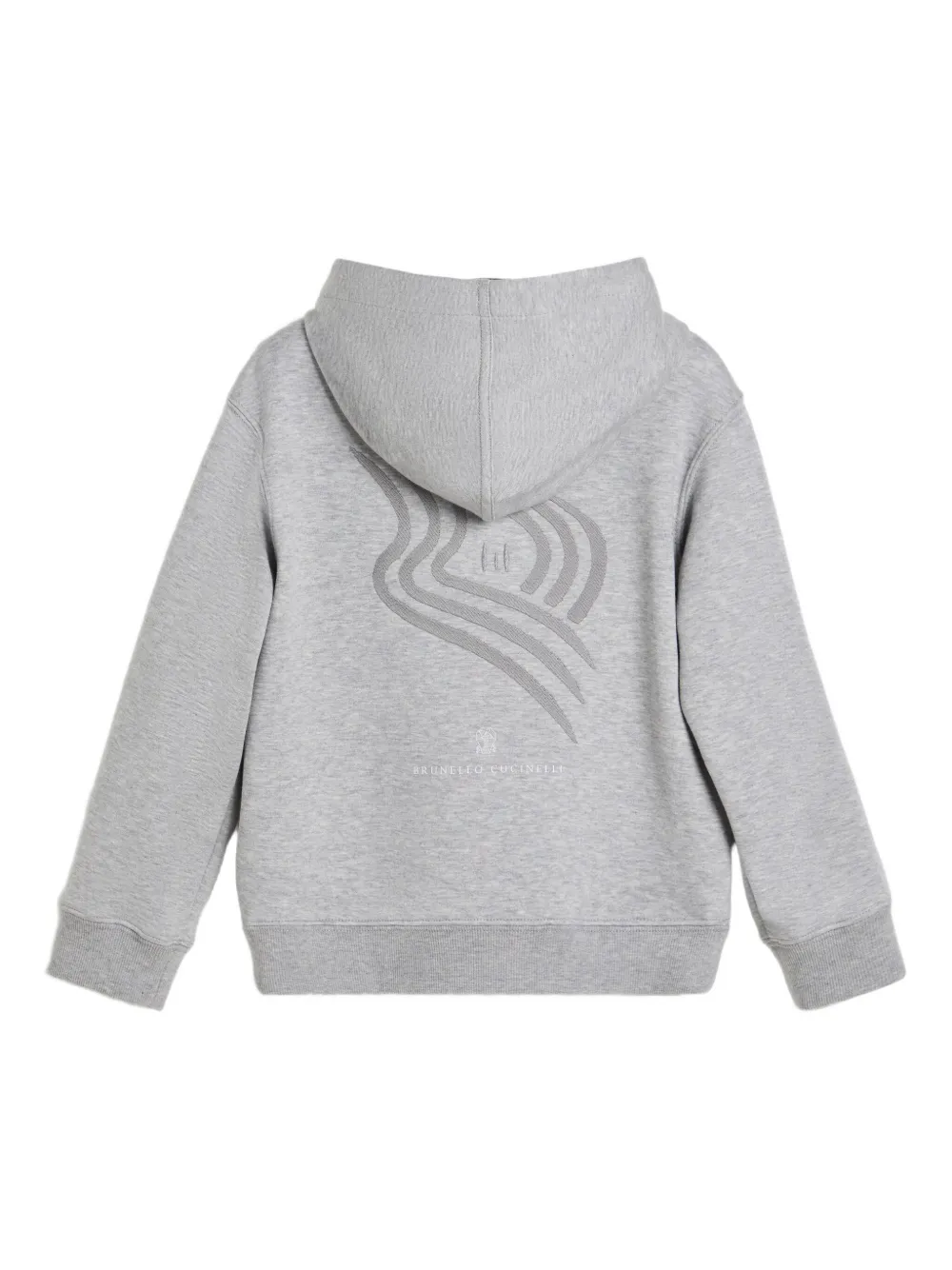 Толстовка с застежкой-молнией спереди Brunello Cucinelli Kids, серый — фото 2